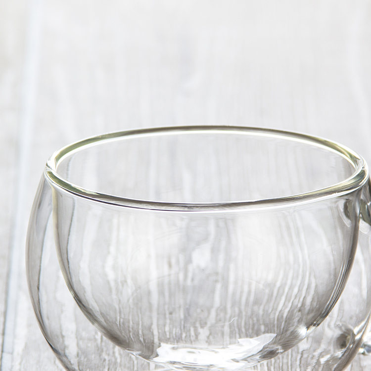 高硼硅透明玻璃水杯 双层玻璃杯 亿诺 咖啡杯250ml 厂家定制