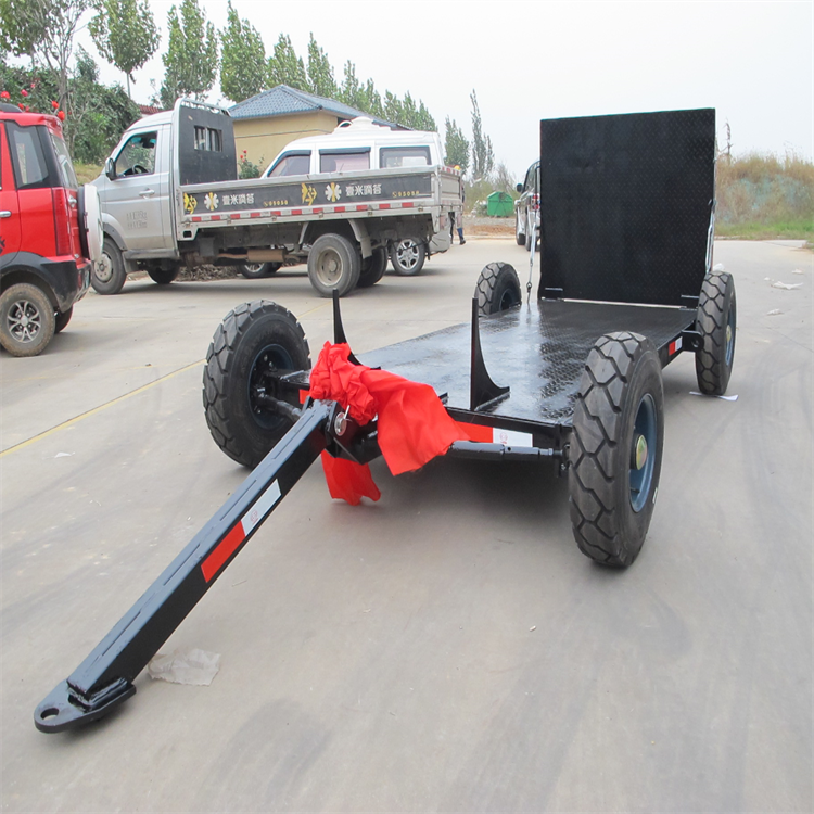 小型钩机拖板车 3吨牵引式平板拖车 小型压路机转厂拖板车图片