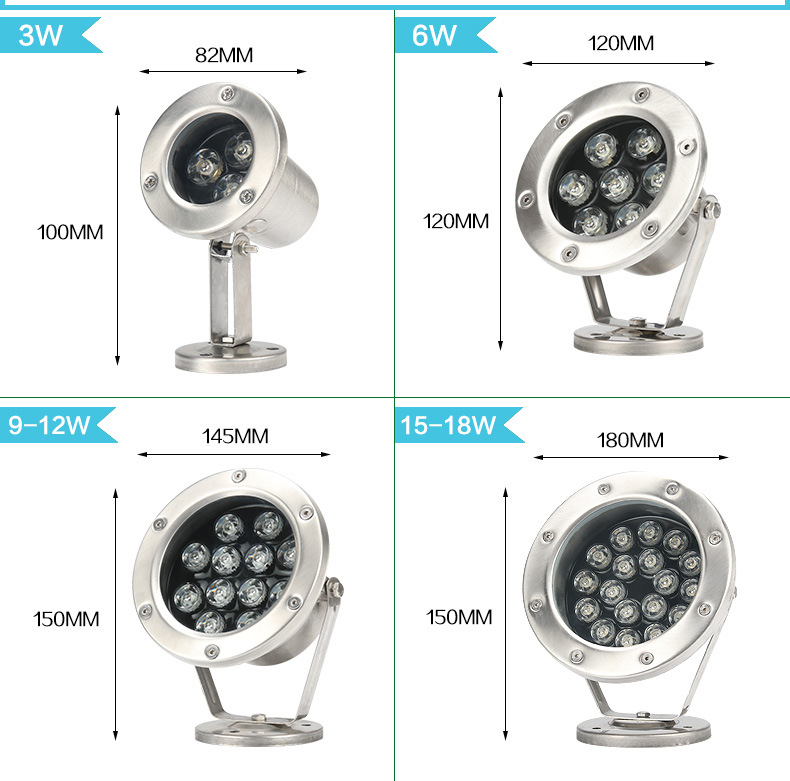LED水池灯  全不锈钢水底灯供应商 城市亮化工程灯具