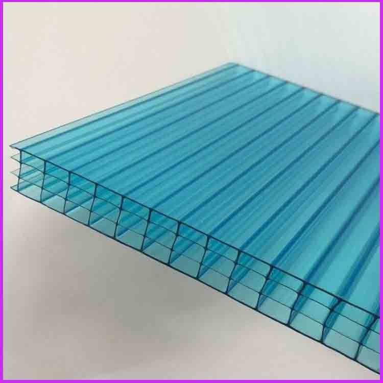 安阳卡布隆PC阳光板 12毫米蓝色阳光板 四层三腔阳光板生产厂家