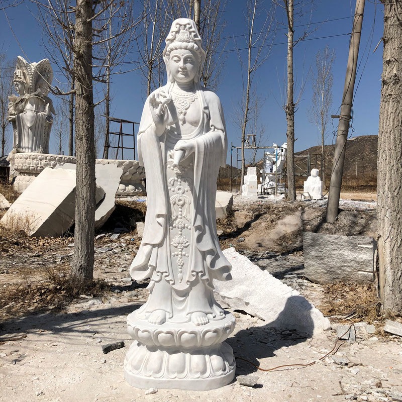佛像厂家 人物雕塑大型汉白玉观音像 地藏王菩萨定做 泽业雕塑