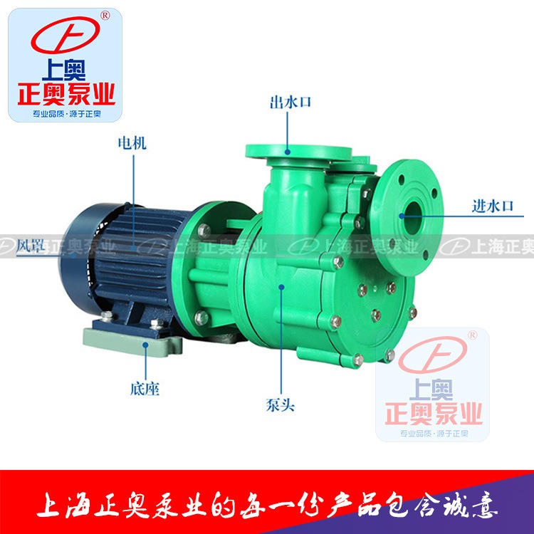 上海自吸泵正奥泵业50FPZ-20型塑料自吸泵循环耐酸泵