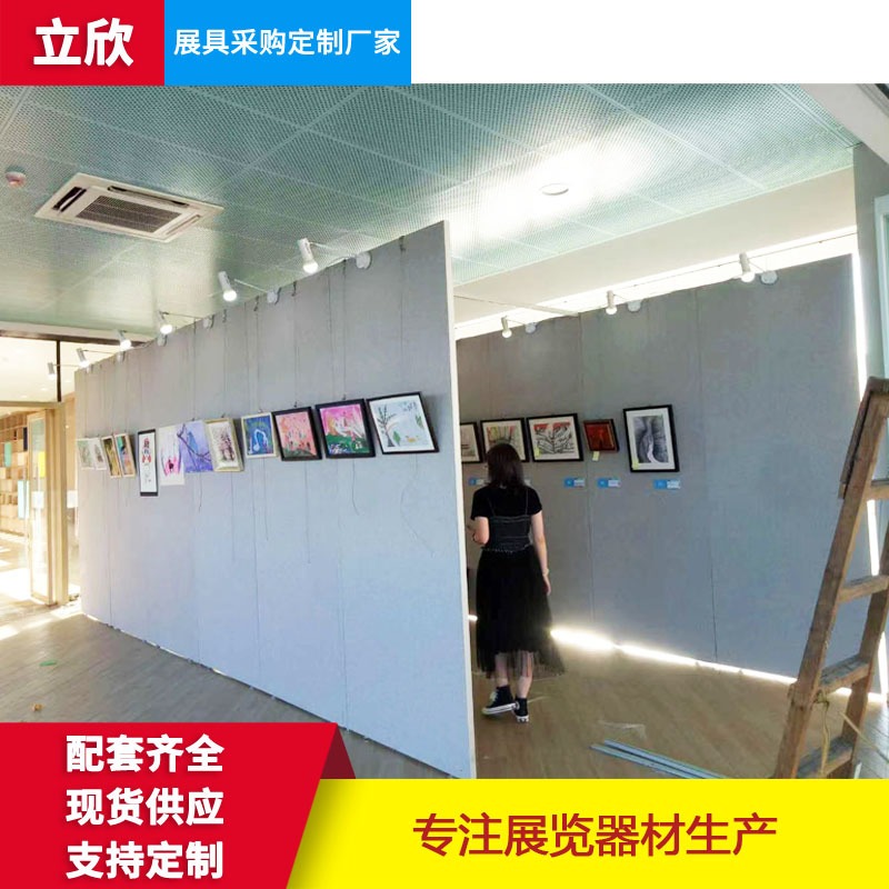博物馆无缝书画展板 立欣无缝艺术板墙厂家 活动八棱柱宣传展板图片