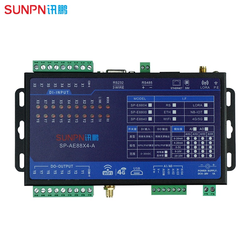 讯鹏SUNPN 工业IO控制器 WIFi/4G/串口/lora通讯协议 继电器采集模块图片