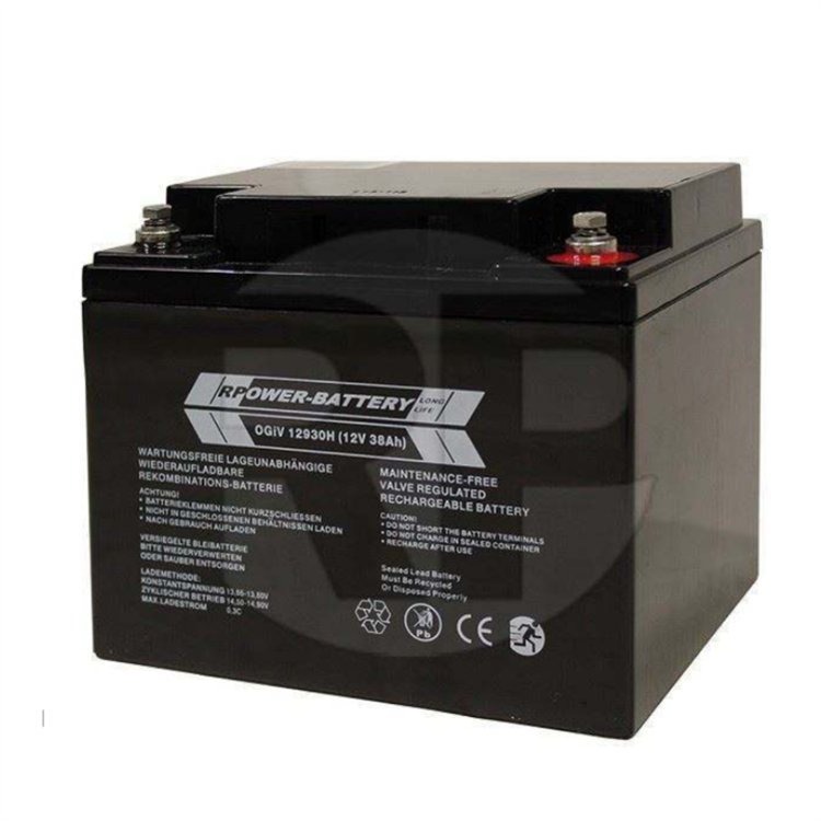 RPOWER-BATTERY蓄电池12380L 12V38AH机房配套 UPS/EPS应急电源 直流屏配套