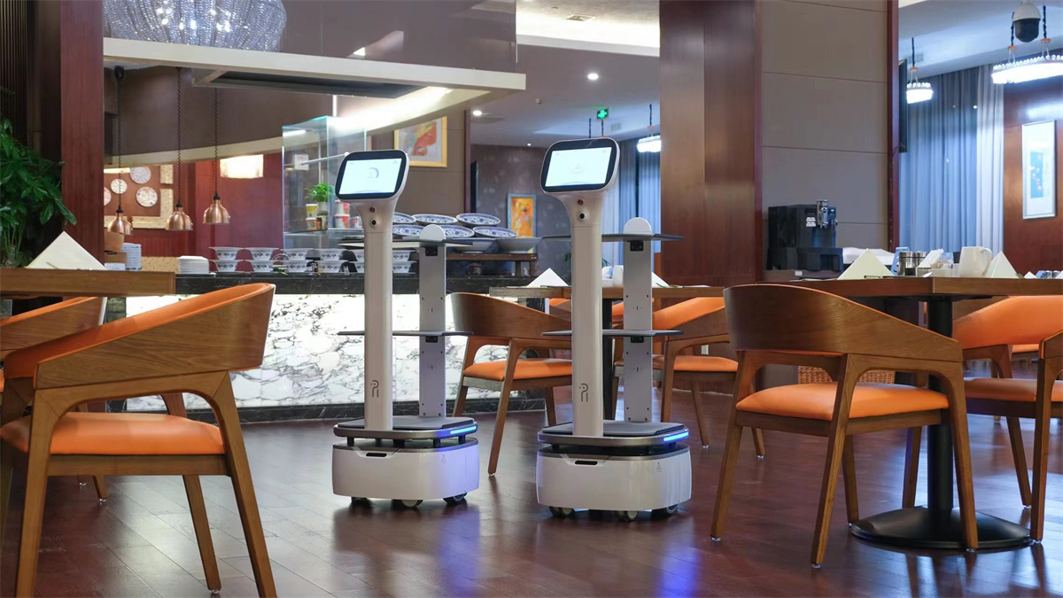 西安餐厅人形机器人批发新瀚生XHS-JQR图片