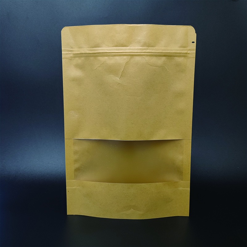 厂家批发现货牛皮纸开窗自立袋 坚果零食包装袋 食品包装袋定制 亚磊塑业