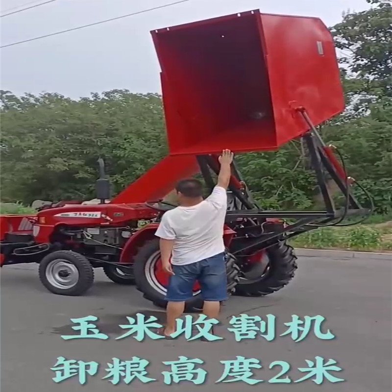大马力拖拉机带自动扒皮装置收割机 背负式大型玉米收获机 多缸轴传动三行玉米联合收割机