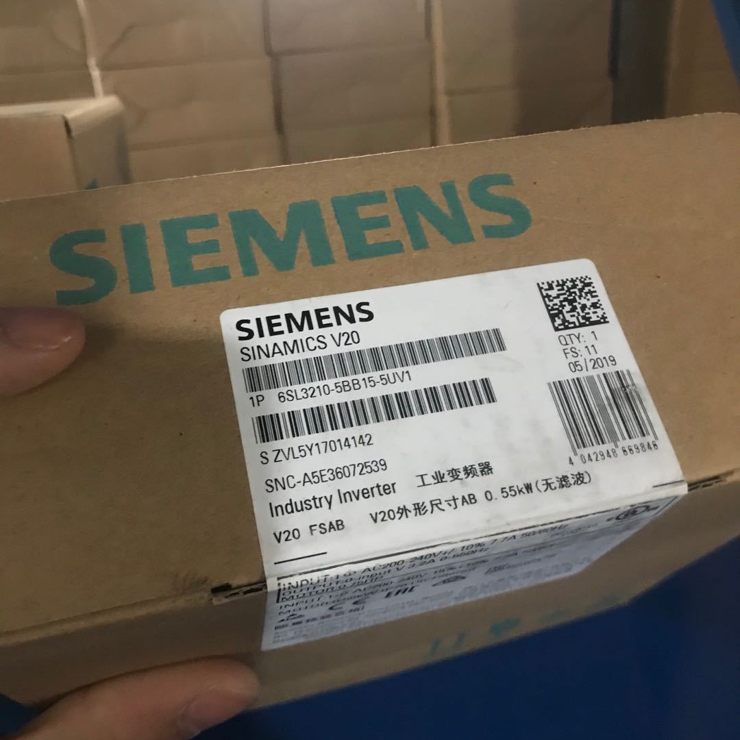 西门子SINAMICS 6SL3210-5BB15-5UV1  V20 1AC 220V变频器模块 标准版