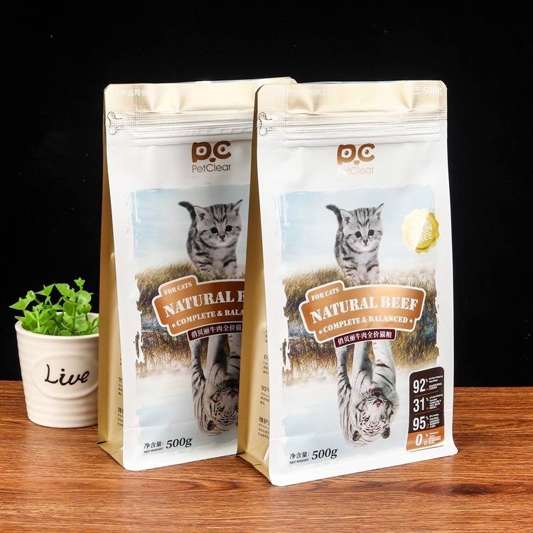 桎铭塑业定制宠物食品包装袋自立自封袋宠物粮猫粮塑料袋铝箔透明磨砂自封袋图片