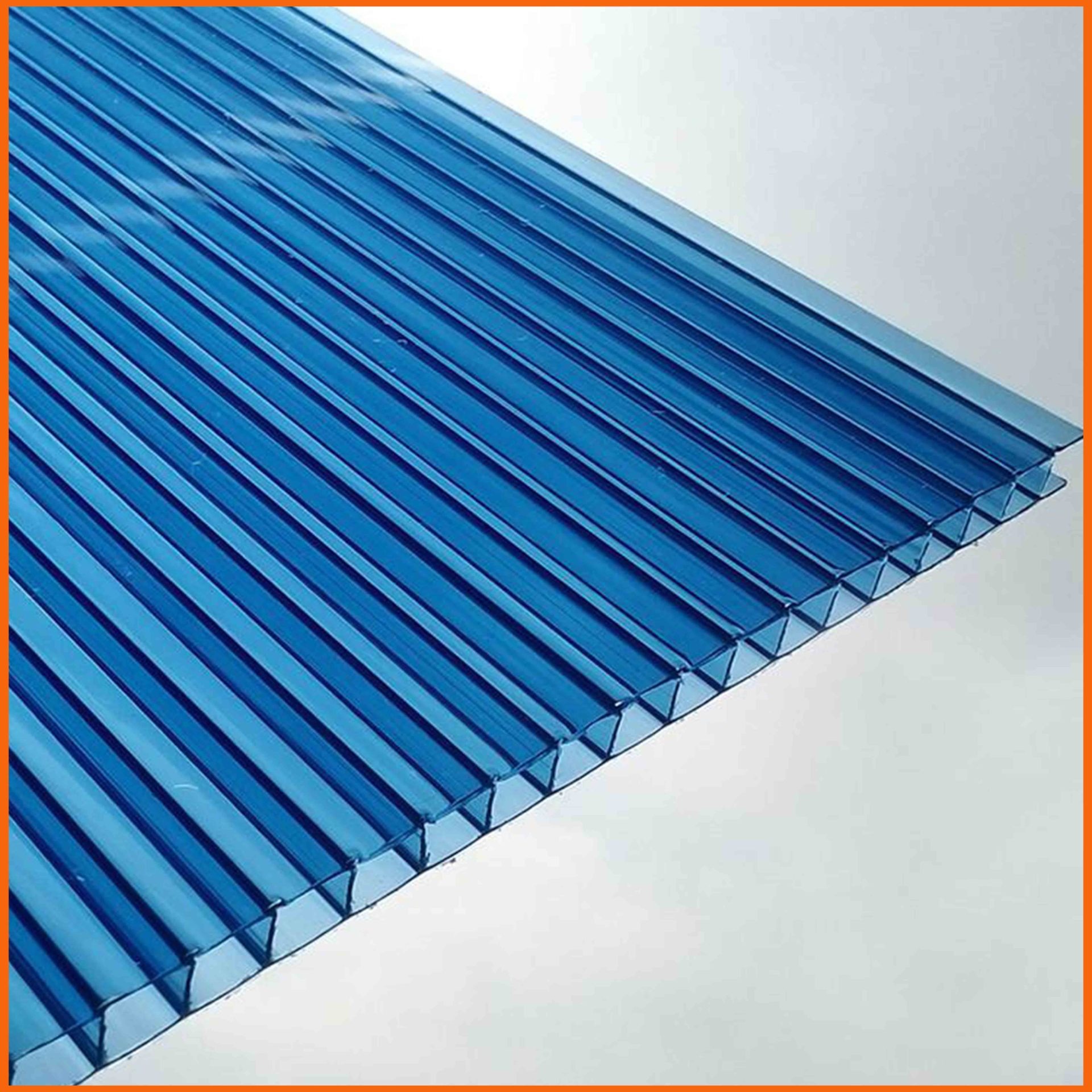 庭院雨棚PC阳光板 甘肃省双层蓝色阳光板 12毫米中空阳光板厂家报价