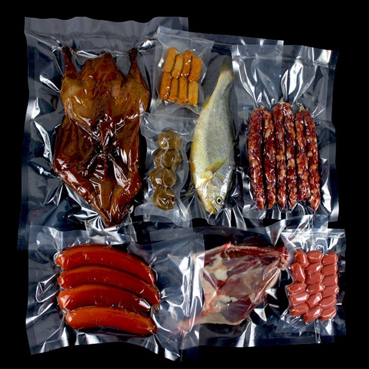 龙硕厂家定制真空白袋海鲜熟食包装袋 现货透明密封保鲜自封复合塑料袋真空蒸煮袋