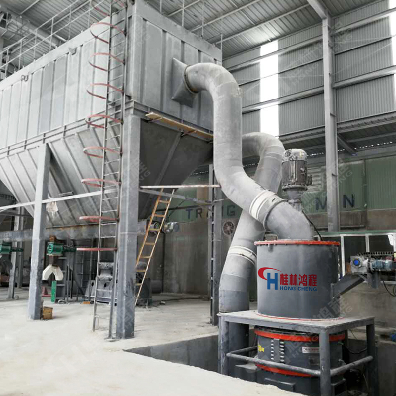 桂林磨粉机械厂325目玻纤用叶腊石生产线把矿粉研磨到800目视频图片