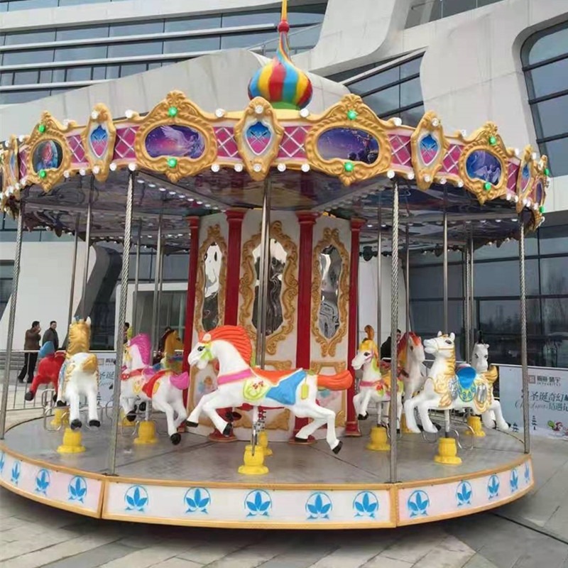 公园广场景区电动大型豪华转马儿童玩具旋转木马游乐设备