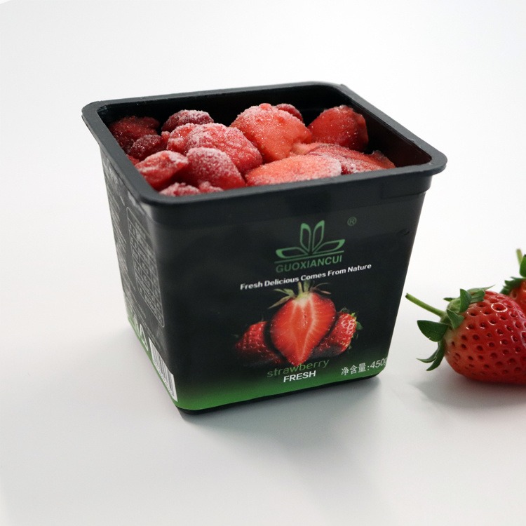 速冻草莓 冷冻草莓片 冰冻草莓 水果冰淇淋  草莓罐头 圃丰食品果鲜萃GUOXIANCUI 450g黑盒装即食款
