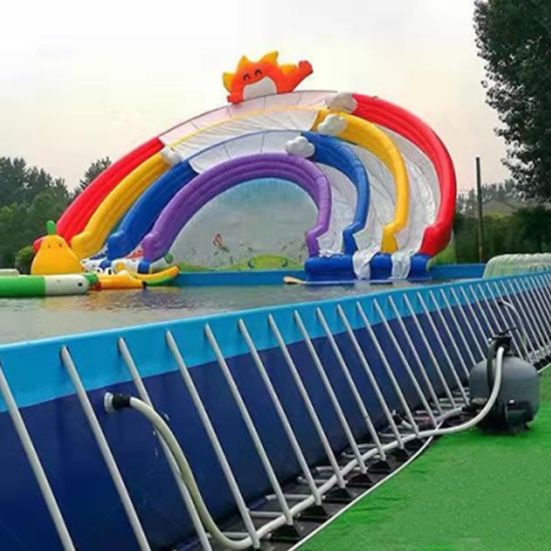 大型支架水池游泳池 移动充气水池 水上乐园设备心意游乐