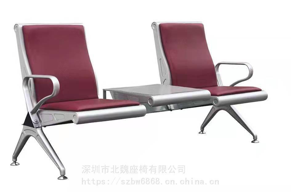 三人位不锈钢扶手排椅 带中间扶手候机椅 实用不锈钢三人位排椅