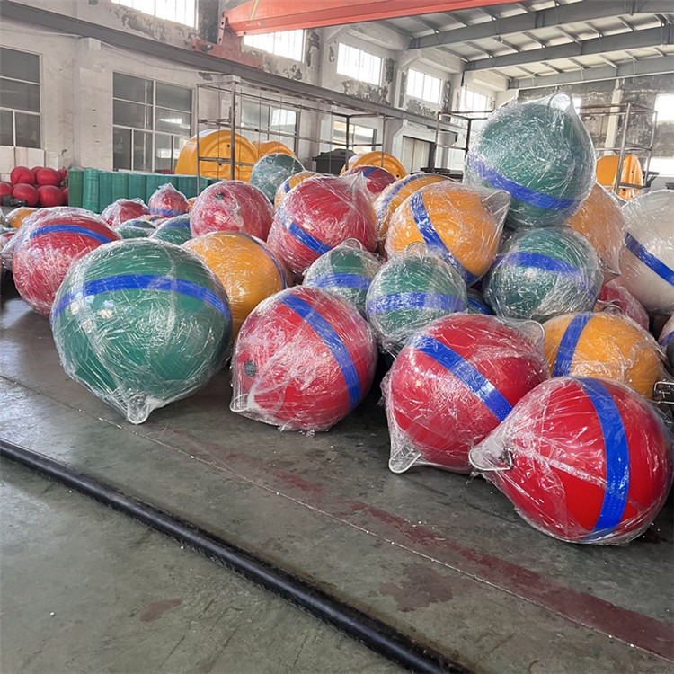 游艇码头锚系定位塑料浮标 球形带系泊拉环固定浮球介绍