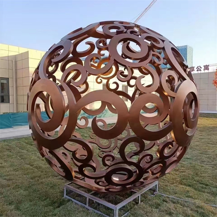 金属镂空圆球花球景观雕塑铁艺圆球景观摆件图片图片
