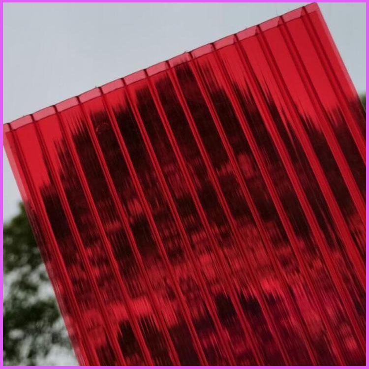延安阳光雨棚板PC阳光板 红色中空阳光板 卡布隆阳光板