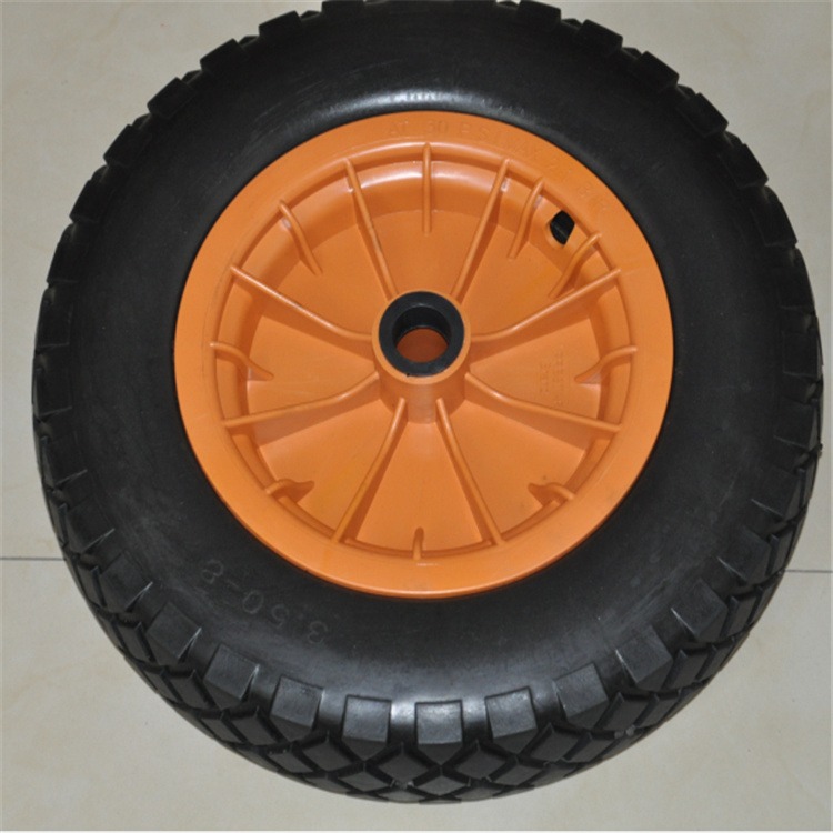 生产厂家销售3.50-8工具推车用实心轮胎 工具车聚氨酯发泡轮子图片