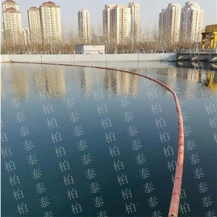 唐山水电站水上围栏浮式拦污栅组合夹网拦污浮筒供应图片