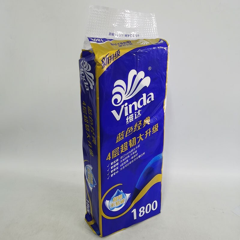 维达V4028蓝色经典180克四层卷纸（10卷装）卷筒纸超韧纸巾