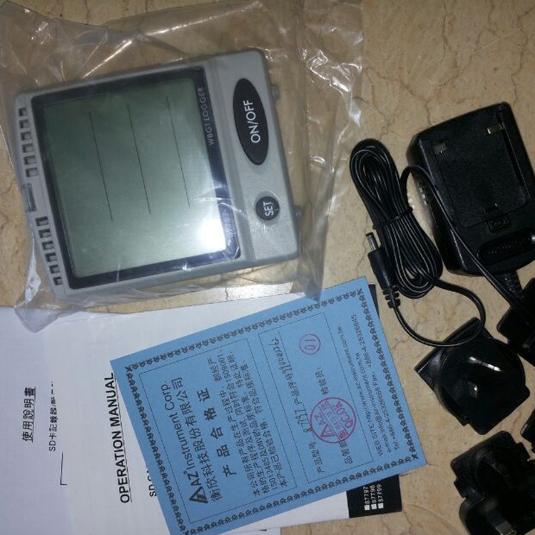 衡欣AZ-87799桌上型WBGT SD卡温湿度记录器（外接温度）