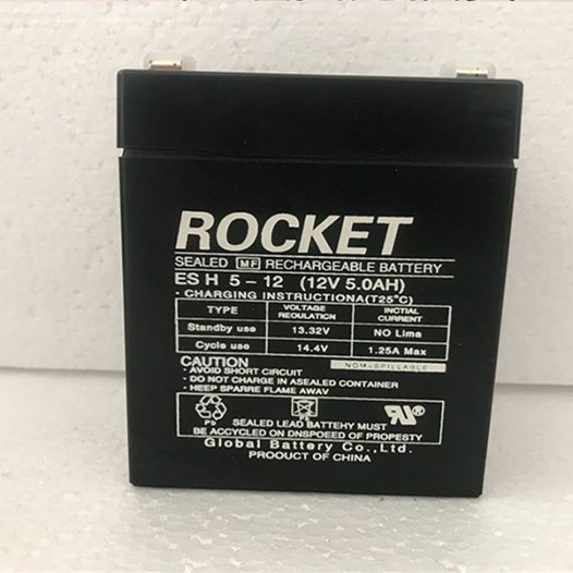 火箭ROCKET铅酸蓄电池ESH5-12电梯儿童车12V5AH卷帘门音响EPS消防