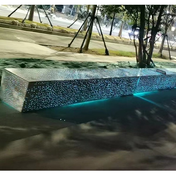 IREDON城市改造用星空散布透光水泥制品透光混凝土坐凳  	 水泥坐凳图片