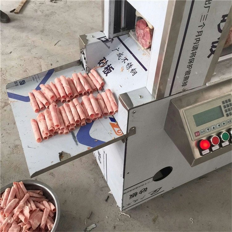 全自动数控羊肉切片机 冻羊肉切片机 数控两卷切羊肉片机 切肉片机图片