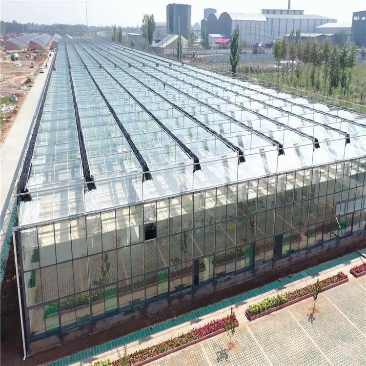建达温室 智能温室 文络式玻璃温室 尖顶玻璃温室大棚 升温速度快