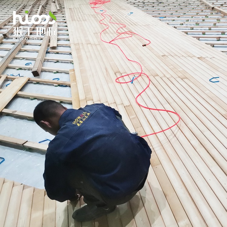 运动地板猴王2109HWJF07双层龙骨枫木地板运动专用防滑木地板篮球场馆木地板
