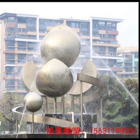 不锈钢水球相连  小区景观雕塑图片