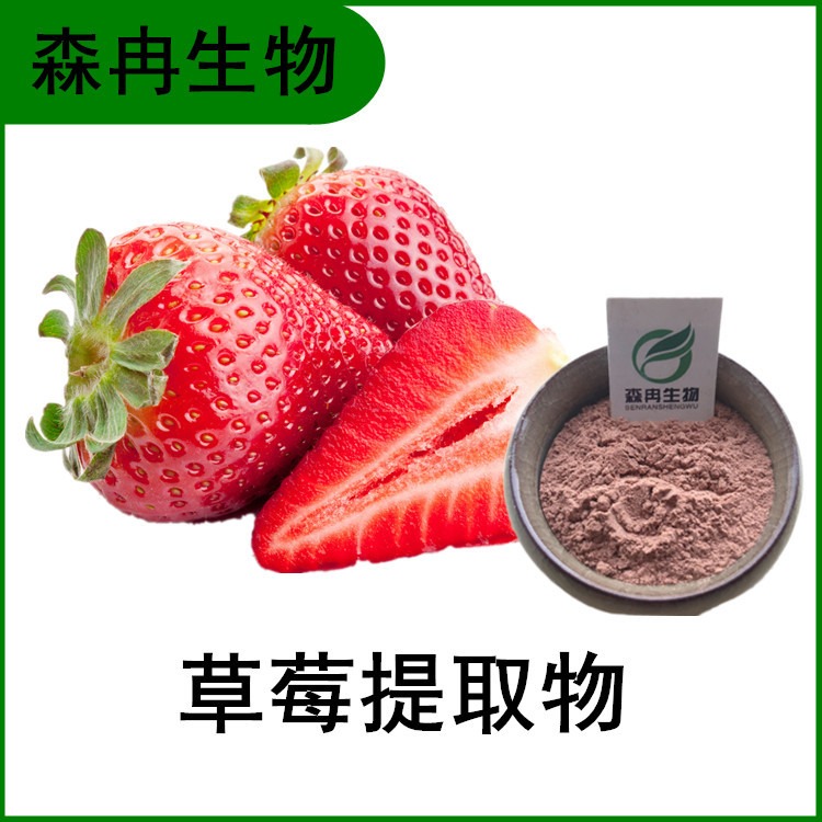 厂家直销 草莓提取物 草莓粉 水溶 规格10:1 淡粉色粉末 森冉生物图片