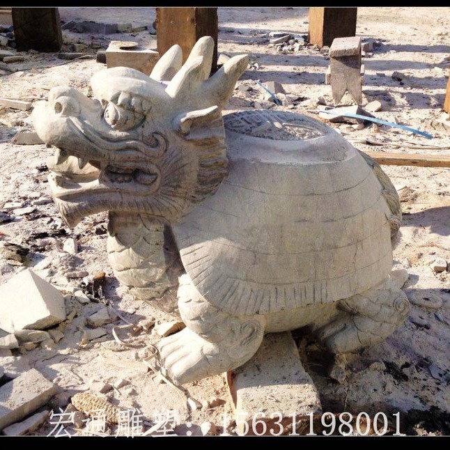 龙龟石雕 汉白玉龙龟雕塑