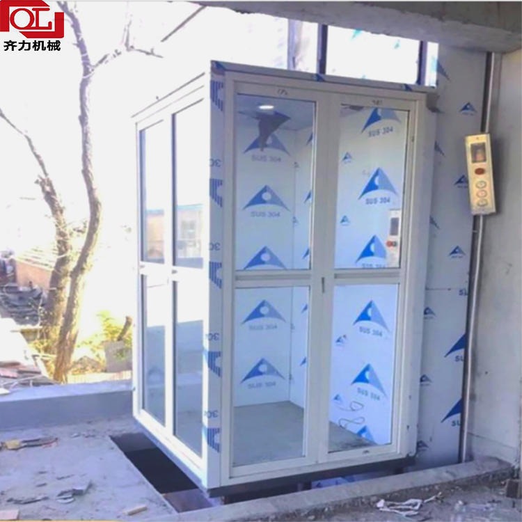 天津老年人家用无障碍升降平台 齐力定制液压曳引家用电梯 复式升降电梯图片