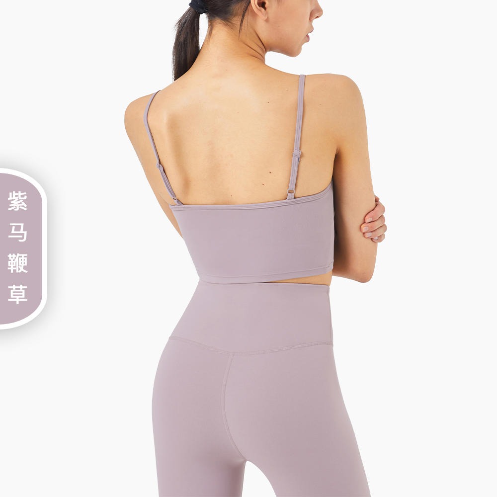 健身服厂家2021欧美新款lulu运动内衣女可调节肩带 吊带美背瑜伽健身文胸 WX1305
