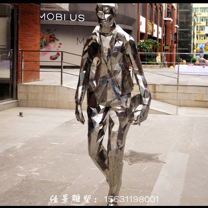不锈钢行走人物  广场人物雕塑 抽象雕塑