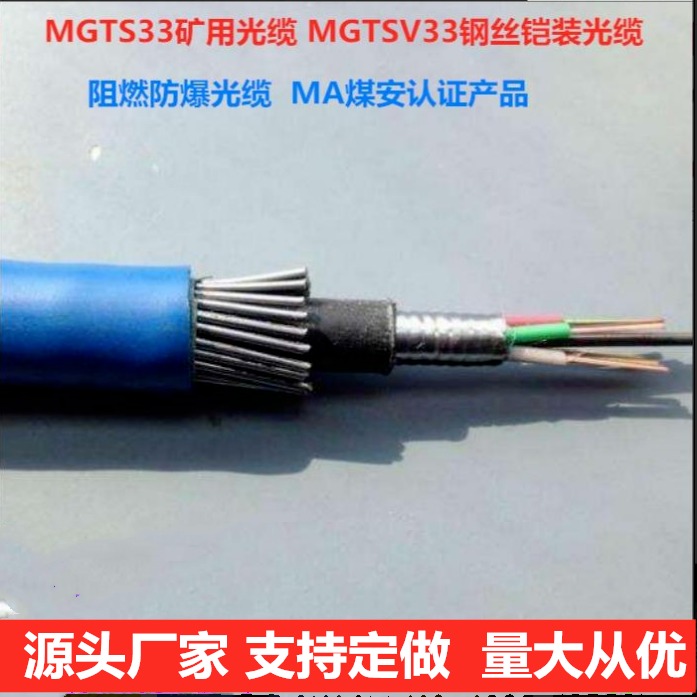 MGTS33 12芯煤矿用阻燃钢丝铠装光缆