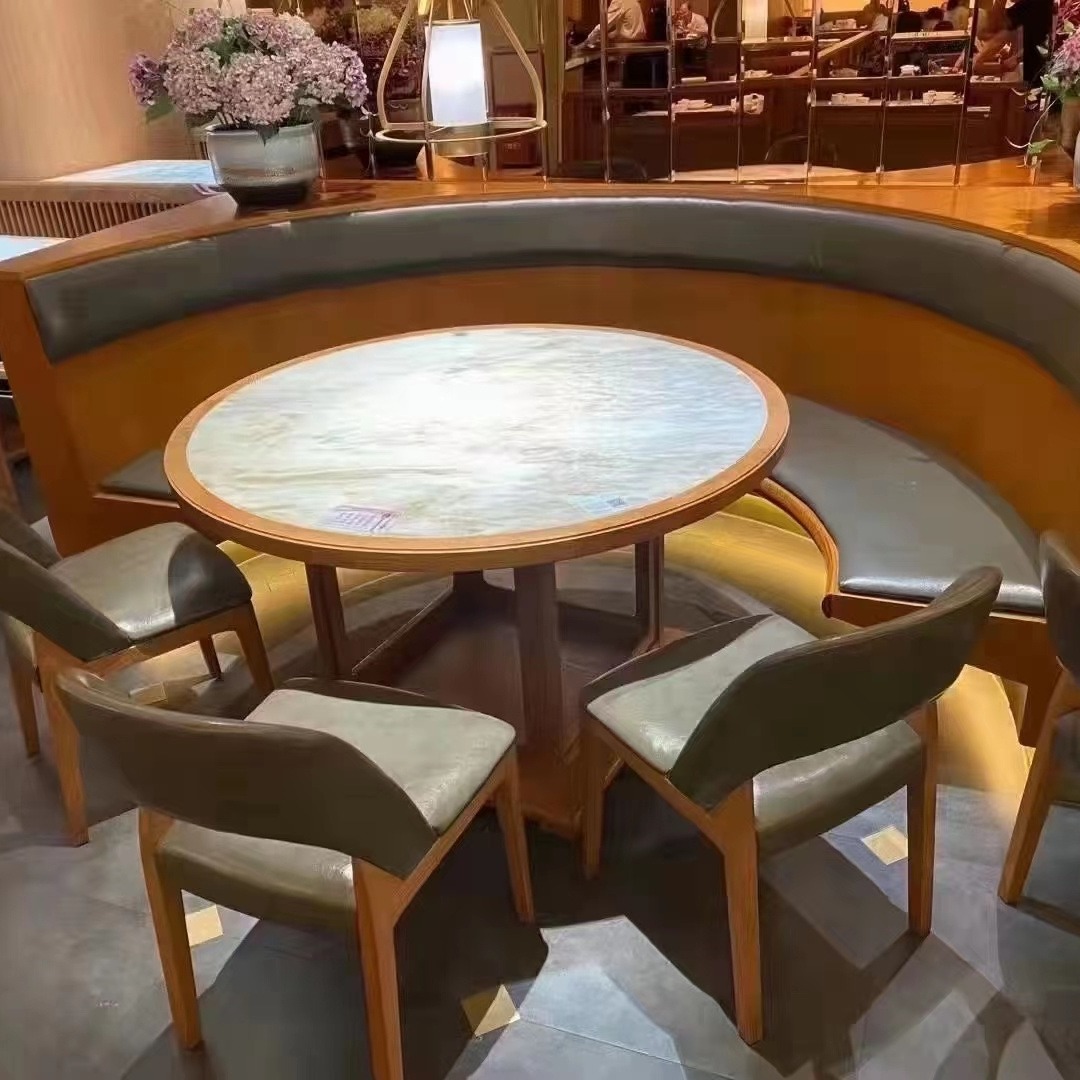 多多乐 中式现代 电动餐桌椅 休闲餐桌椅 碳化木餐桌