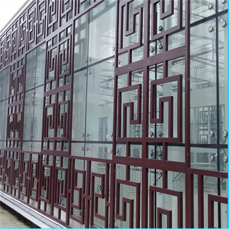 德普龙厂家定制 冰裂纹铝合金窗花 木纹氟碳烤漆铝花格 浮雕隔断造型铝屏风