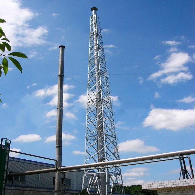 泰翔厂家定制 烟囱火炬塔 石油钻井铁塔 三柱烟囱塔架 实力商家