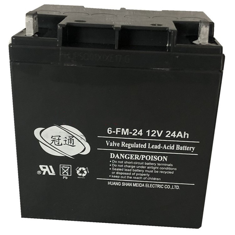 冠通蓄电池12V24AH阀控式密封铅酸蓄电池6-GFM-24机房储能 UPS后备电池