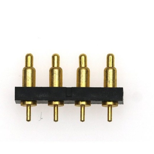 4PIN弹黄针 新能源汽车连接器 插板式伸缩pogo pin弹簧顶针 镀金图片