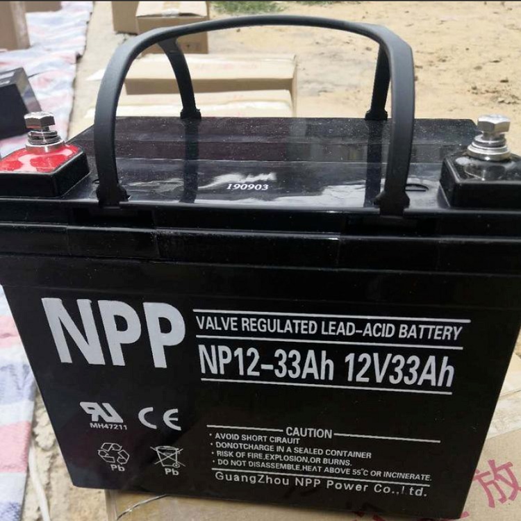 NPP耐普蓄电池NP12-33AH免维护12V33AH太阳能电池EPS配套电源