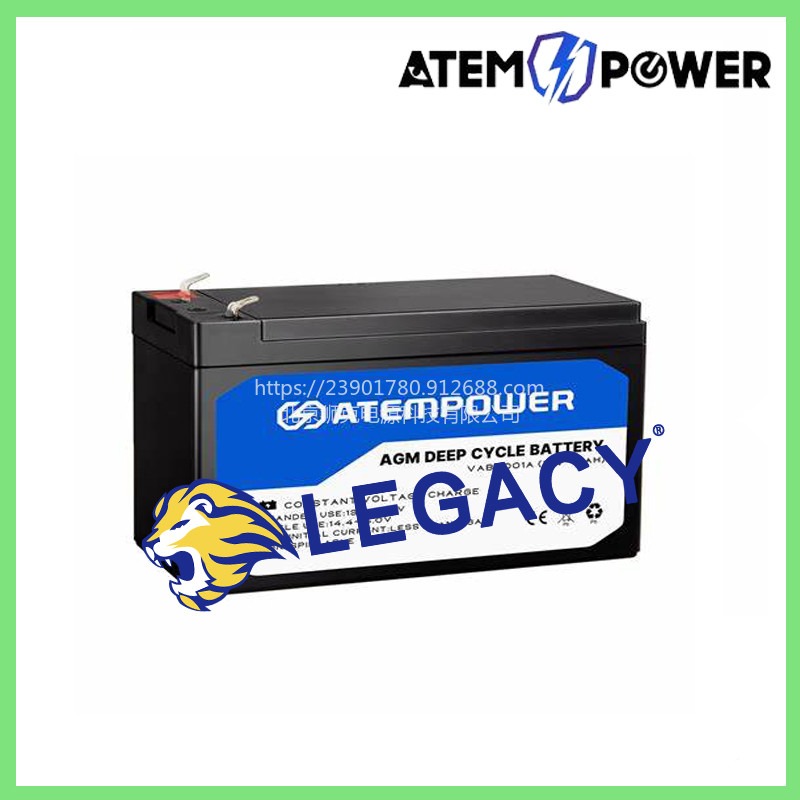 ATEM POWER蓄电池12V 120Ah AGM电池狭长型深循环便携式密封太阳能船用电池