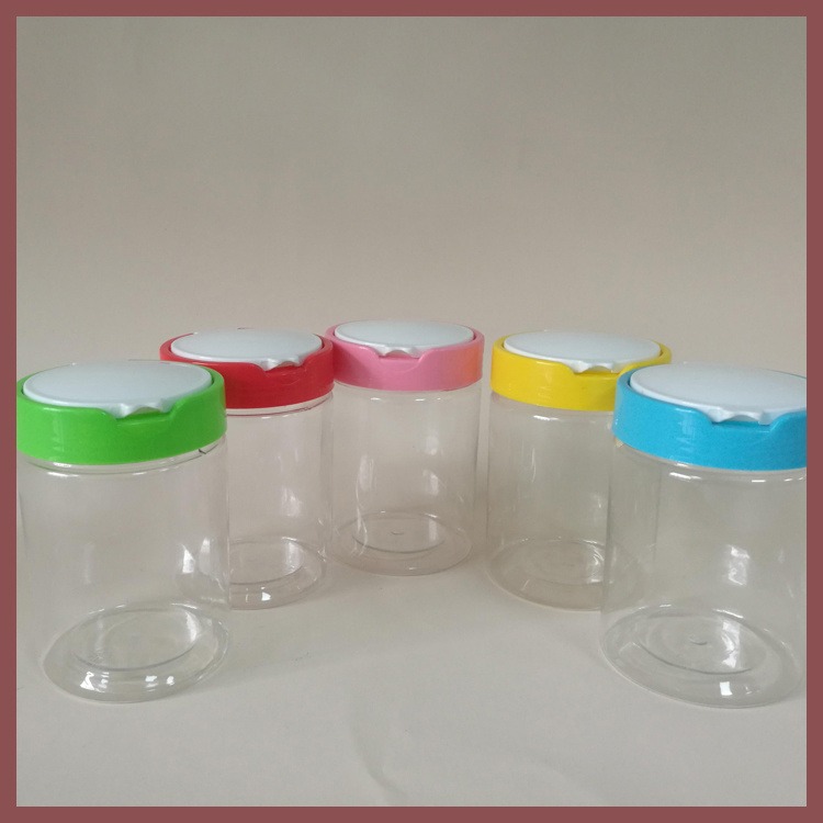 300ml透明塑料曲奇饼干罐 塑料蜂蜜瓶 博傲塑料 塑料食品罐