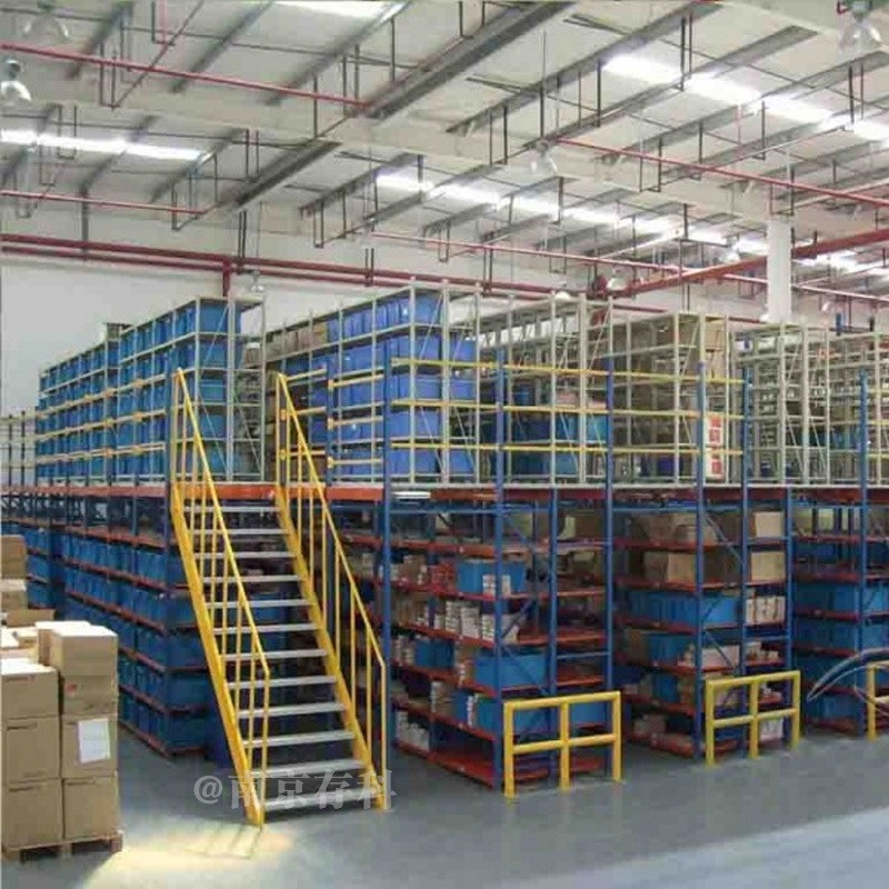 上海货架工厂提供重型钢平台CK-GL-27高位多层存储楼梯货架阁楼式仓储图片