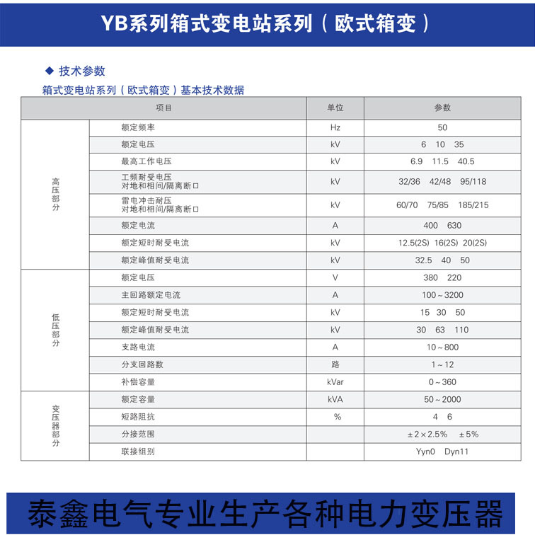 泰鑫箱式变电站 专业定制 YBM箱式变压器 欧式箱变 厂价直销示例图5